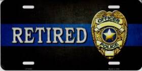 Smart Blonde Lp-8540 Police Officer Retired With Logo Metal License Plate