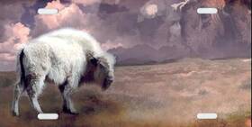 Sm587 Smokey Mountain White Bison On Field License Plate Free Names This