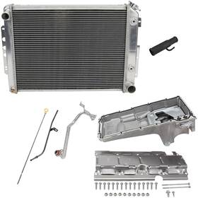 9100268 Speedway Motors 1967-69 Camaro Ls Swap Radiator With Fits Chevrolet Performance Oil Pan
