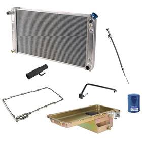 9100271 Speedway Motors Gm A-body/b-body/truck Ls Swap Radiator/low Profile Oil Pan Kit