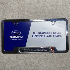 Subaru Soa342l127 Genuine Steel License Plate Frame Inch Logo Oem New