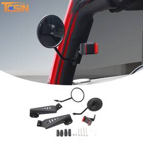 Tesin20250705bdaf586 Tesin 360 Phone Holder Mount Side Rearview Mirror Multifunctional For Wrangler Jk 07