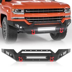 Tmy.y201 Tokmowin For 2016-2018 Chevy Silverado 1500 Steel Front Bumper With Led Lights Carbon