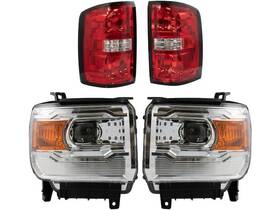 64qc84c Trq 4 Piece Lighting Kit Headlight And Tail Light Fits 2015-2018 Gmc Sierra 2500 Hd