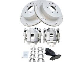83zddb Trq Ceramic Brake Pad Rotor Kit With Calipers Rear And Caliper Set Fits Nissan Pathfinder 2013-2020