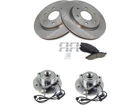 Qf24d7 Trq Front Brake Pad And Rotor Wheel Hub Kit For Nissan Titan Qx56 Armada