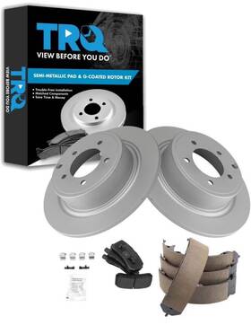 68snjd Trq Semi-metallic 4 Piece Brake Pad Rotor Kit Rear And Parking Fits Dodge Avenger 2014