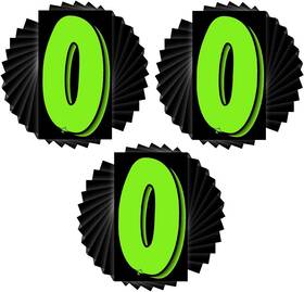 353-single-3x Versa-tags 36 Number Zero 7.5-inch Green And Black Windshield