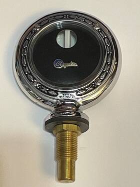 48-18354-smcw Vintique Chrysler Boyce Senior Motometer Chrome With Wreath Rim