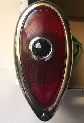 81a-13405-bd Vintique Ford Taillight Turn Tail Lamp Assembly Tear Drop With Blue Dot Lens 1938-1939