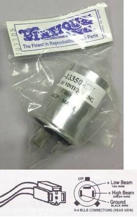 01a-13076-u Vintique A-13350-12v.. /..01a-13076-u Turn Signal Flasher Unit Heavy Duty And Matching 3 Prong Harness 12v / 12 Volt