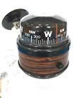 Wood Grain Vintage Compass Mount Auto Dash Board Unused Compas