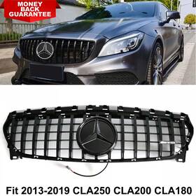 Wpkmotors 749874621668 Black Grille With Led Emblem For Mercedes Benz W117 Cla200 Cla250 Cla180 2013-2019