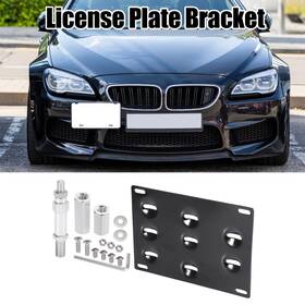 X Autohaux 747709781716 Front Bumper Tow Hook License Plate Mount Bracket Holder Set For Volkswagen
