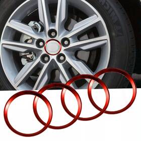Kr108r Xotic Tech Red Car Wheel Rim Center Logo Cover Cap Hub Ring Decal For Toyota Camry 2011-16