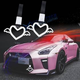 Th387w Xotic Tech #th387w 2 2x White Wing Heart Bumper Loop Circle Decor Hand Strap Pendant Gift For Women
