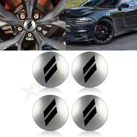 Th418 Xotic Tech #th418 4pcs 63mm 2.5 Inch Silver Black // Slash Rim Center Cap Cover Replacements For Dodge
