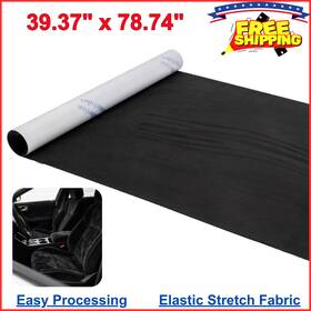 39.37x78.74in Y.a. Lotus Hs-02 Black Microfiber Fabric Self-adhesive Suede Look Premium Synthetic