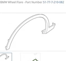 Genuine Bmw Wheel Flare 51-77-7-210-081. Fixed Price $94.99.