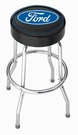 Bar Stool Vinyl Cushion Chrome Plated Legs Footrest Non-swivel White/blue Ford. Fixed Price $122.98.