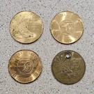 4 Vintage Gm General Motors Spinner Tokens Buick, Body By Fisher & Pontiac. Fixed Price $24.99.