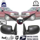 Side View Power Mirrors Lh & Rh Pair Set Textured Black Heated For Chevy Gmc. Fixed Price $125.97.