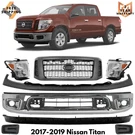 Front Bumper Face Bar Chrome & Grille Assembly Kit For 2017-2019 Nissan Titan. Fixed Price $1692.00.