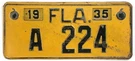 Vintage Florida 1935 License Plate 224 Original Paint Dmv Clear Low Number. Fixed Price $159.95.