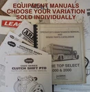 Equipment Manuals Books By Variation Garbage Truck, Sweeper, Spreaders, Pto's. Fixed Price $20.00.