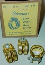10 Vintage Car Restoration Sherman 3/4" I.d. 3/8" Brass 3-PLY Water Hose Clamps. Fixed Price $59.95.