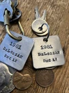 (2) 1981 Delorean Dmc 12 Aluminum Key Pair Of Chain Fobs. Fixed Price $29.95.