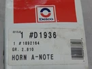 Gm Delco 1892164, D1936 Horn A-note GR.2.810. Fixed Price $44.99.