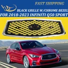 Fits 2018-2023 Infiniti Q50 Front Upper Bumper Chrome Trim Grille W/sensor Holes. Fixed Price $60.99.