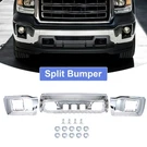 Chrome Primered Steel Split Front Bumper Face Bar For 2014-2015 Gmc Sierra 1500. Fixed Price $175.00.