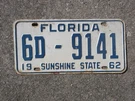 1962 Florida License Plate Chevrolet Chevy Dodge Ford Palm Beach County 6D9141. Fixed Price $40.00.