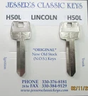 2 Nos Lincoln Star Nickel H50L Five Cut Ignition Keys 1977 1978 1979 1980 1981. Fixed Price $75.00.
