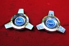 65 66 Mustang Nos Ford Wire Wheel Centers (2) W/emblems Orig Correct C5MA 1141. Fixed Price $189.00.