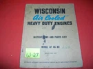 Wisconsin Air Cooled H.d Engines-instruction Book & Parts List-models Af, Ag, Ah. Fixed Price $28.90.