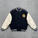 Vintage Chrysler Varsity Jacket Mens Large Navy White Wool Faux Leather 2000S. Fixed Price $71.99.