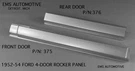 Ford Mercury Door Front & Rear Rocker Panel Right 1952-1954 #375/376R. Fixed Price $314.76.