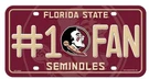 Florida State #1 Fan Metal Plate - Licensed By Rico Made In Usa. Fixed Price $8.99.