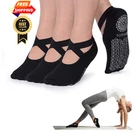 Ozaiic Pilates Socks For Women Non Slip Grip, Yoga One Size, 3 Pairs Of Black. Fixed Price $44.98.