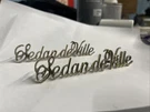 1972-84 Cadillac "sedan Deville" Roof Script W/ Pins Emblem Fresh 24K Plated. Fixed Price $225.00.