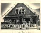 1988 Press Photo Firemen Look For Spots Charred Top Balcony House. Fixed Price $23.88.