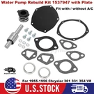 For 1955-1956 Chrysler 301 331 354 V8 Water Pump Rebuild Kit 1537947 With Plate. Fixed Price $56.99.