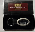 Lincoln Navigator Black & Silver Leather Oval Key Ring Metal New Box. Fixed Price $14.50.