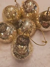6 Restoration Hardware Mirror Gold Crackle Glass Kugel Style Ornaments Balls. Fixed Price $99.99.