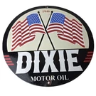 Vintage Dixie Motor Oil Sign - American Flags Service Gas Pump Porcelain. Fixed Price $120.47.