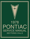 1978 Pontiac Service Manual - 2 Vol Set. Fixed Price $106.00.