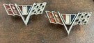 Pair 1964 1967 Chevy Fender Flag Emblems Nova Ii Oem 3840318. Fixed Price $19.95.
